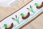 Light Brown Mallard Smocked Overalls