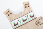 Light Brown Mallard Smocked Overalls
