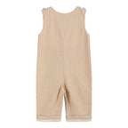 Light Brown Pinstripe Pumpkin Smocked Overalls