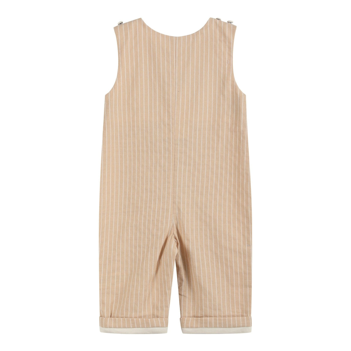 Light Brown Pinstripe Pumpkin Smocked Longall