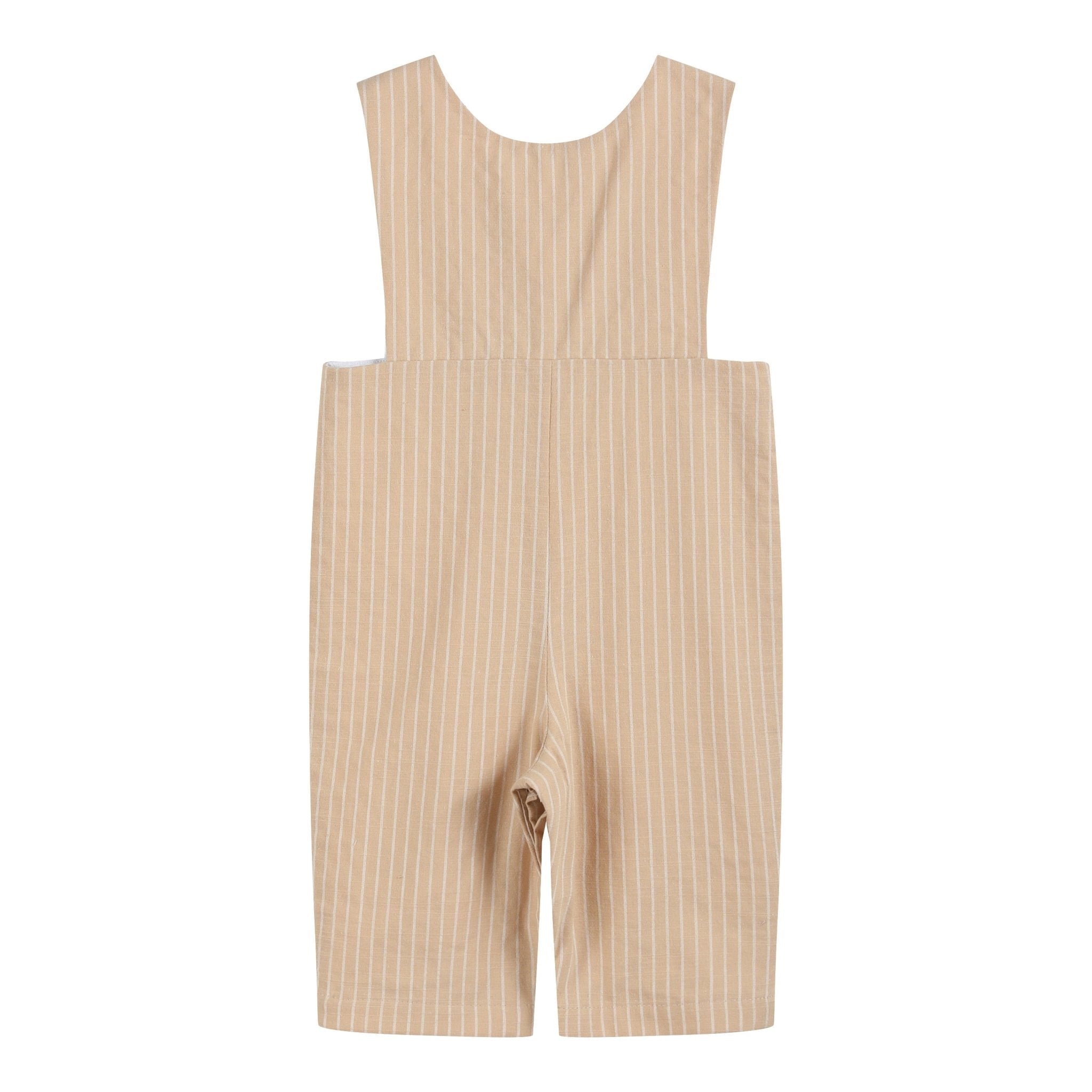 Light Brown Pinstripe Smocked Jon Jons