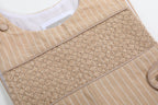 Light Brown Pinstripe Smocked Jon Jons