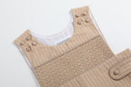Light Brown Pinstripe Smocked Jon Jons