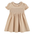 Light Brown Smocked Ruffle Dress