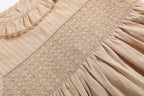 Light Brown Smocked Ruffle Dress