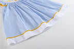 Light Blue Striped Lemon Smocked Bishop Dress