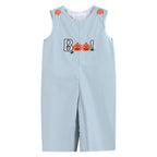 Light Gray 'Boo' Applique Overalls