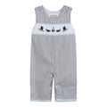 Light Gray Mallard Smocked Overalls