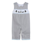 Light Gray Mallard Smocked Overalls