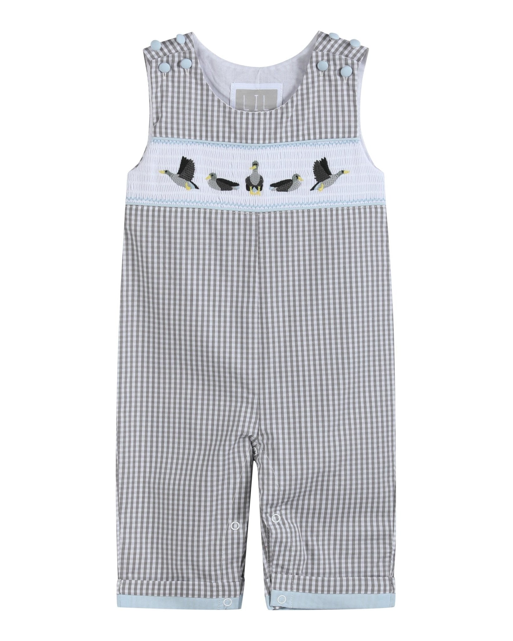 Light Gray Mallard Smocked Longalls