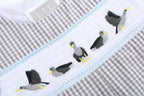 Light Gray Mallard Smocked Overalls