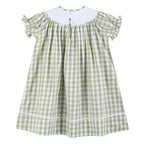 Light Green Alligator Smocked Bishop Dress