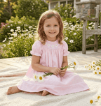 Light Pink Daisy Smocked Bishop Dress