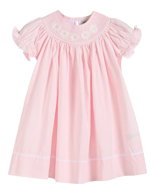 Light Pink Daisy Smocked Bishop Dress