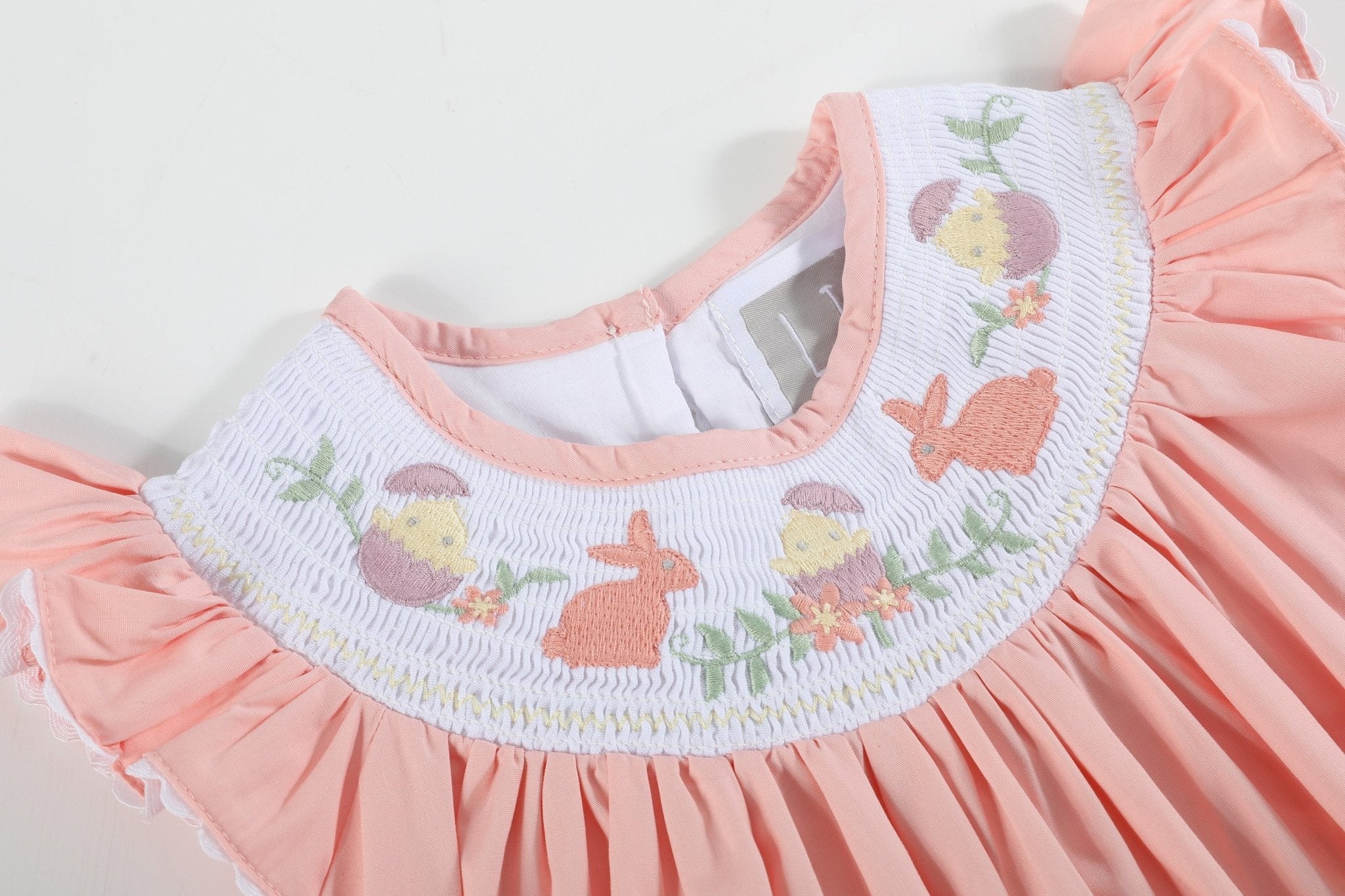 Light Pink Easter Smocked Bishop Dress