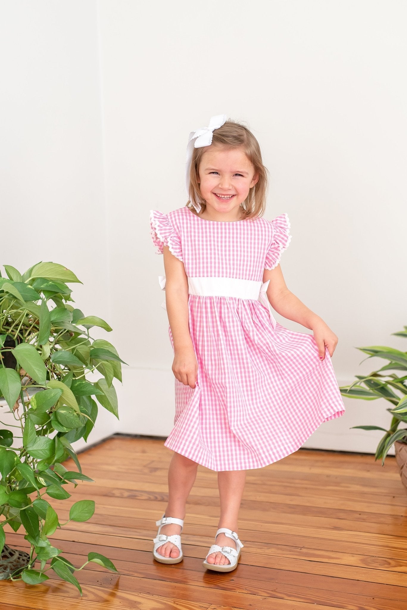 Light Pink Gingham A - Line Dress - Blissfully Lavender BoutiqueLil Cactus