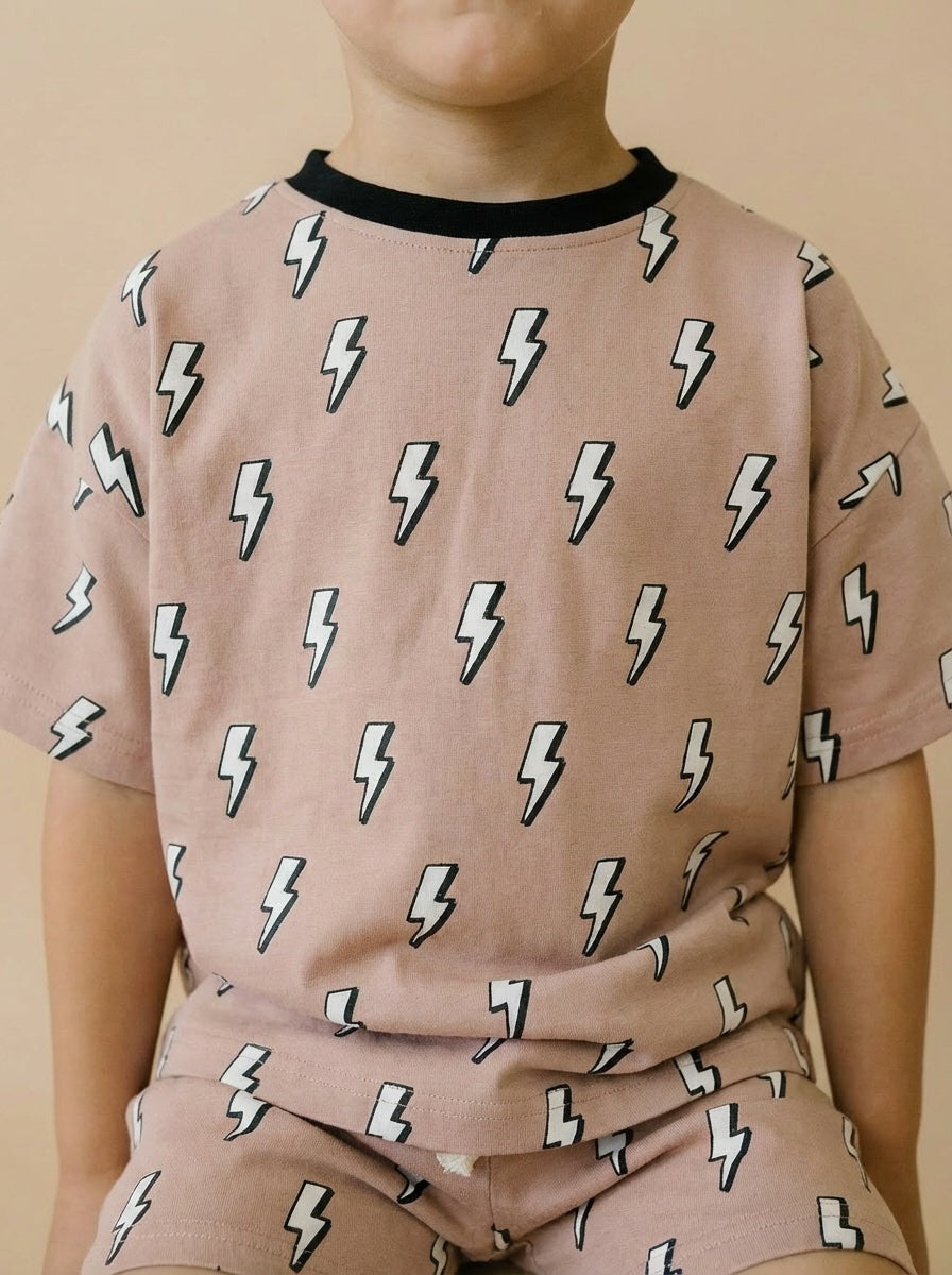 Lightning Bolt Cotton Shorts Set