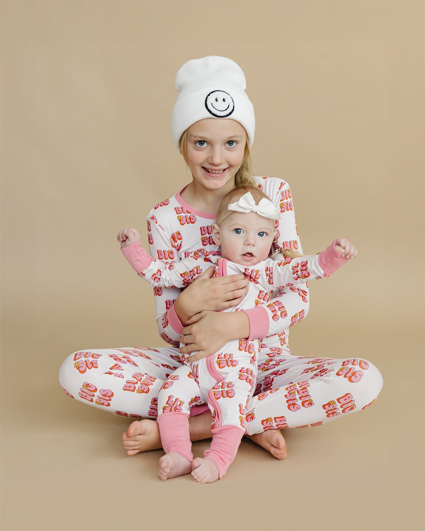 Baby Girl Lil Sis Bamboo Zip Pajama Romper
