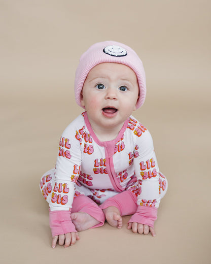 Baby Girl Lil Sis Bamboo Zip Pajama Romper