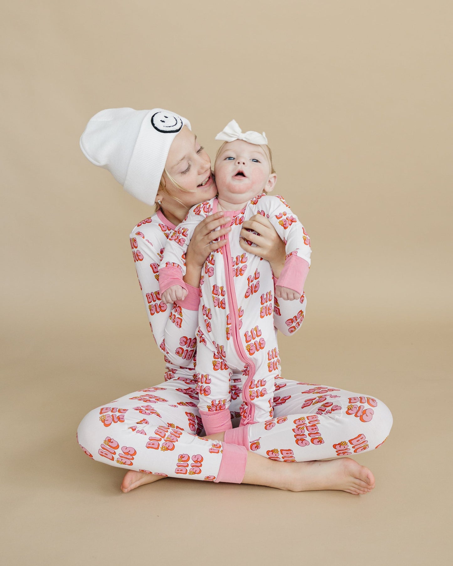Baby Girl Lil Sis Bamboo Zip Pajama Romper