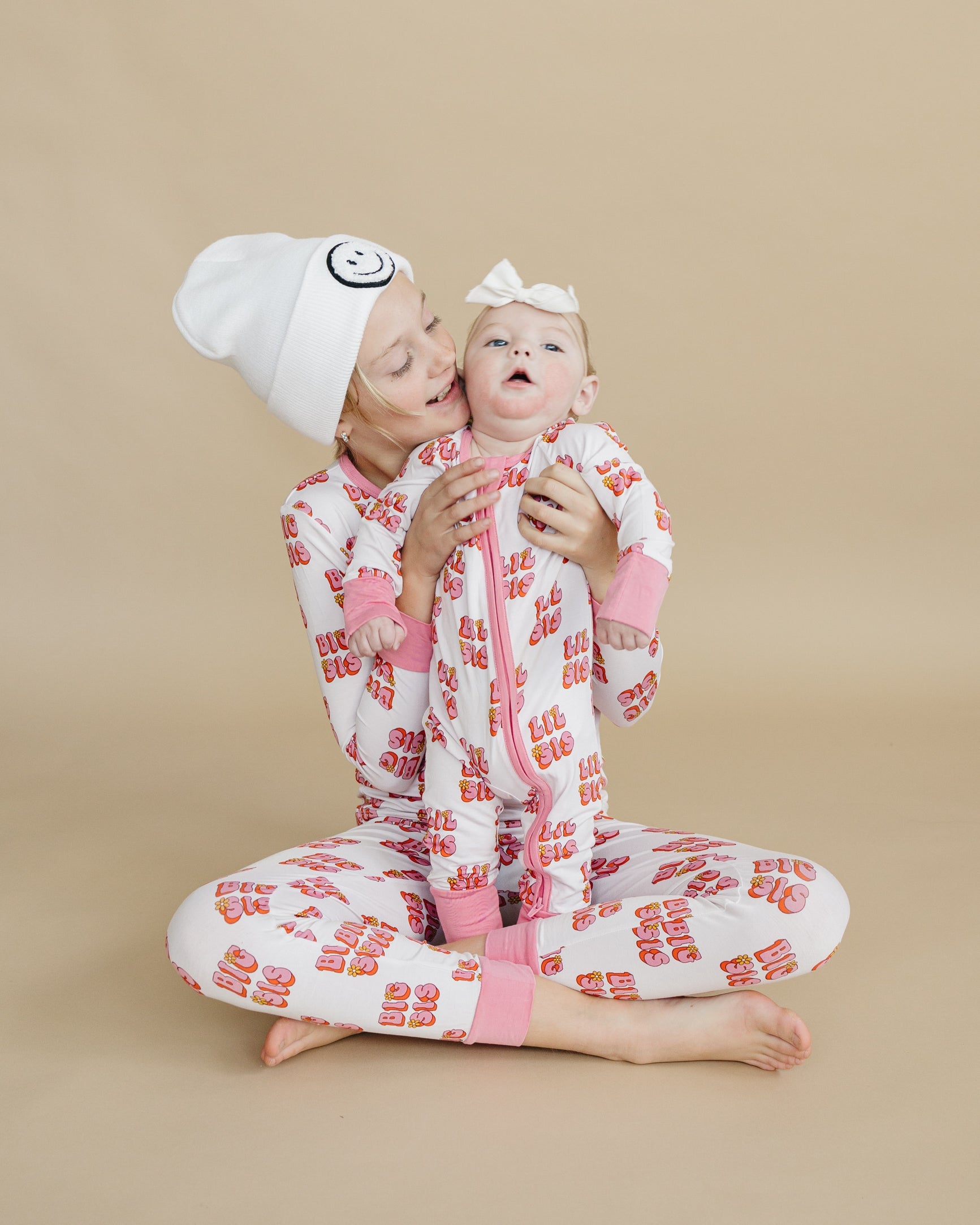 Baby Girl Lil Sis Bamboo Zip Pajama Romper