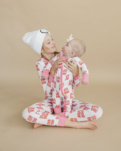 Baby Girl Lil Sis Bamboo Zip Pajama Romper