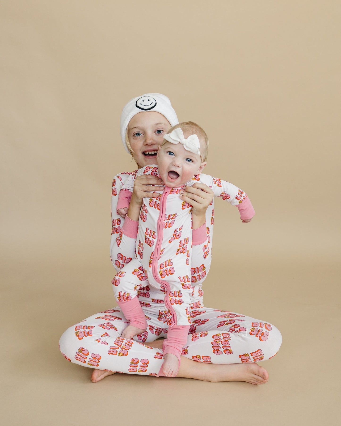 Baby Girl Lil Sis Bamboo Zip Pajama Romper