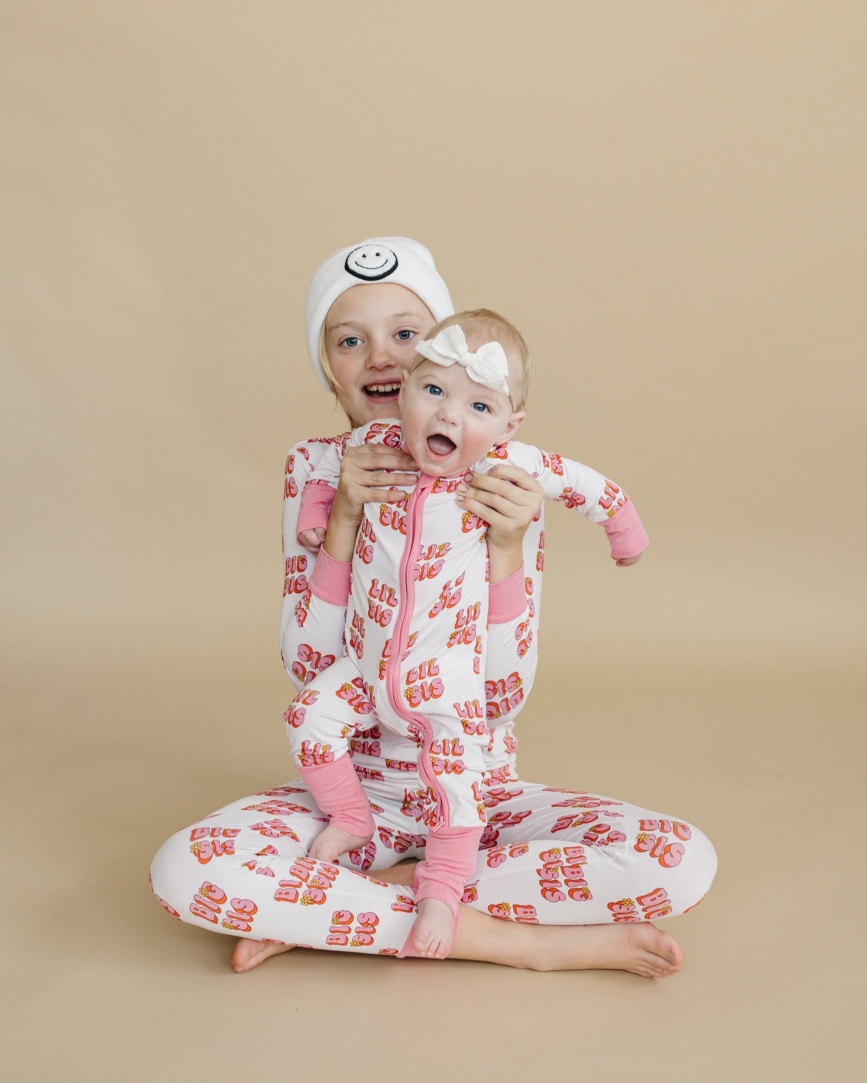 Baby Girl Lil Sis Bamboo Zip Pajama Romper