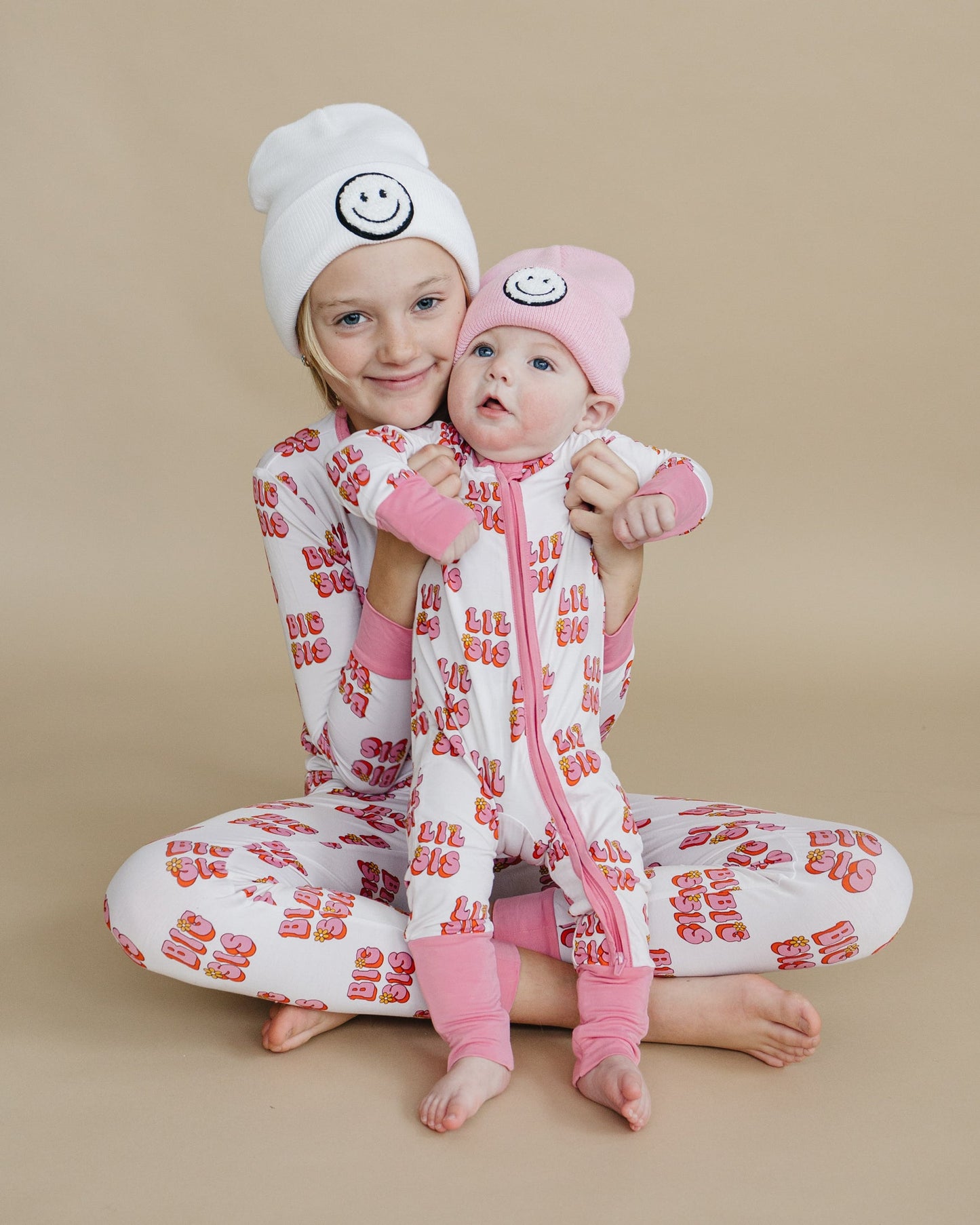 Baby Girl Lil Sis Bamboo Zip Pajama Romper