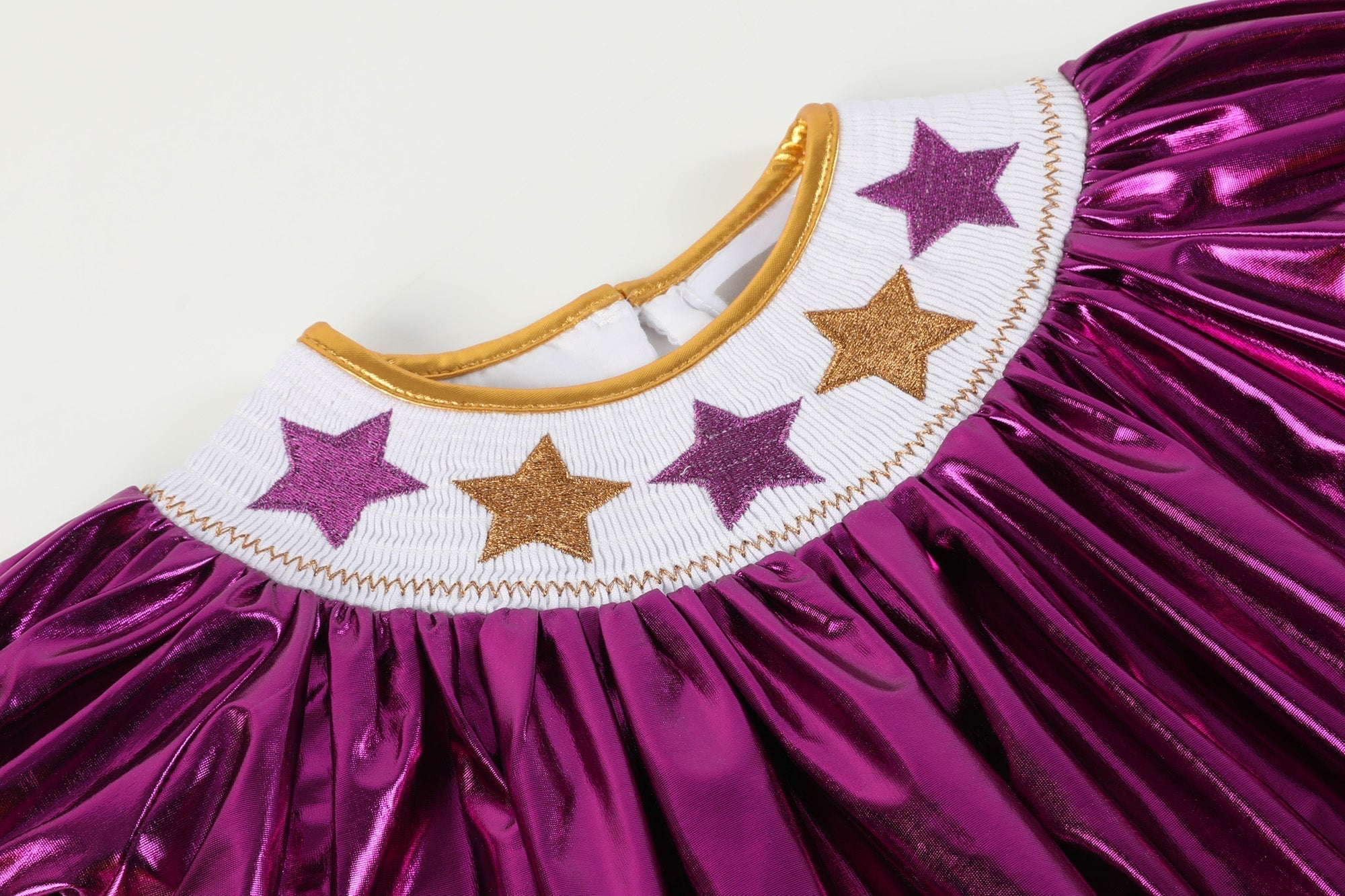 Louisiana Purple & Gold Star Bishop Dress