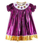 Louisiana Purple & Gold Star Bishop Dress