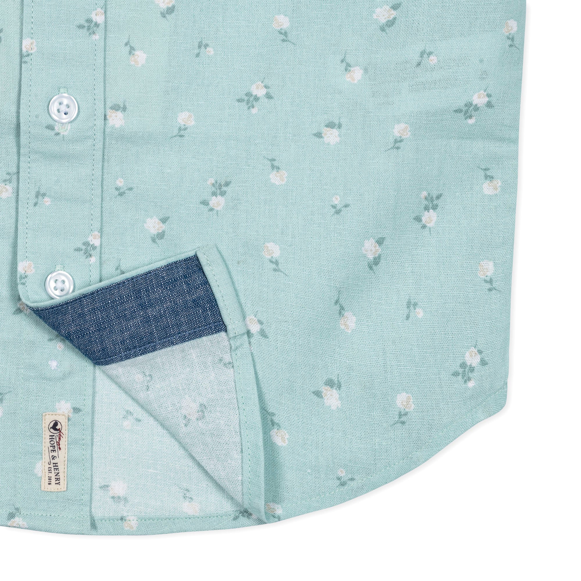 Linen Short Sleeve Button Down Shirt - Blissfully Lavender BoutiqueHope & Henry