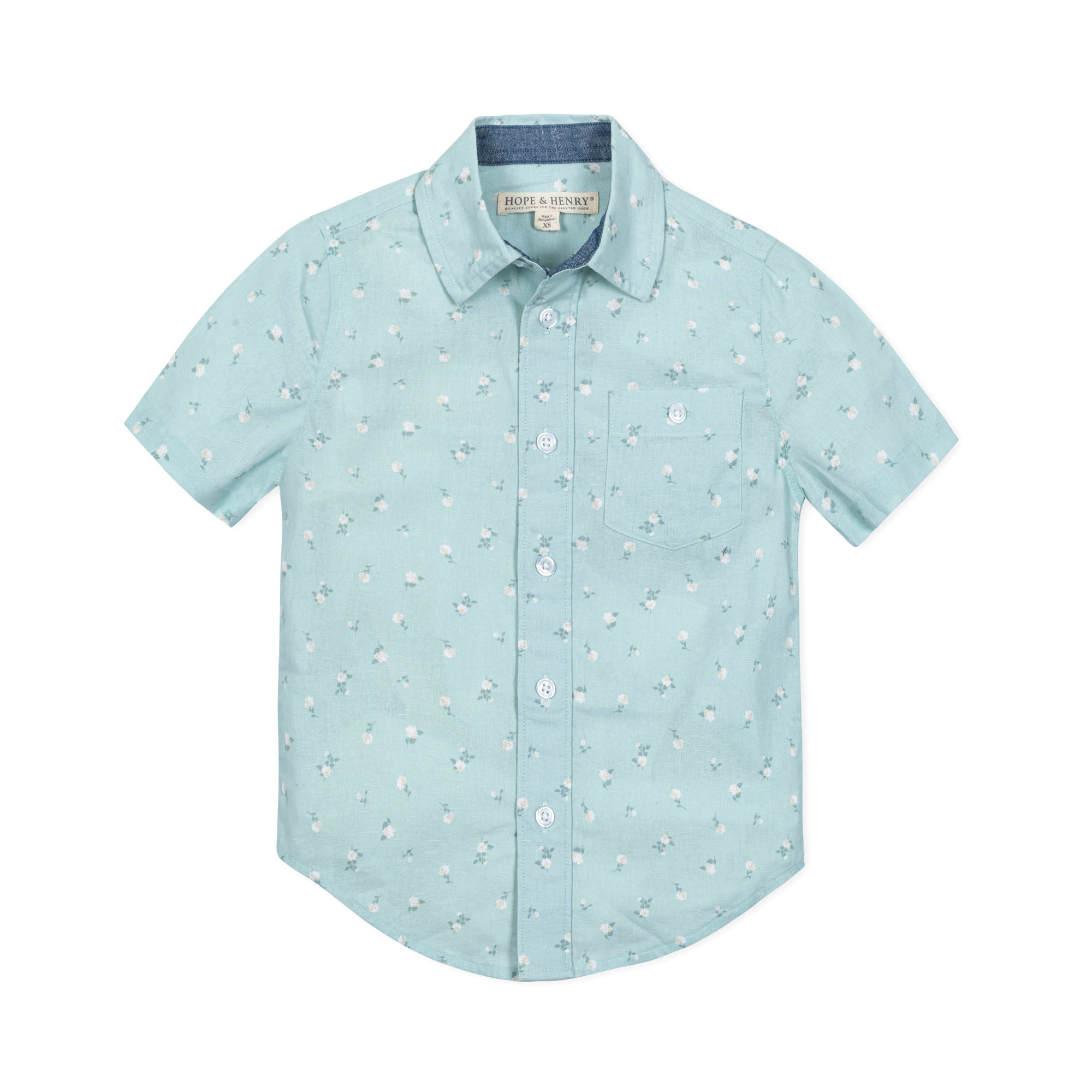 Linen Short Sleeve Button Down Shirt - Blissfully Lavender BoutiqueHope & Henry