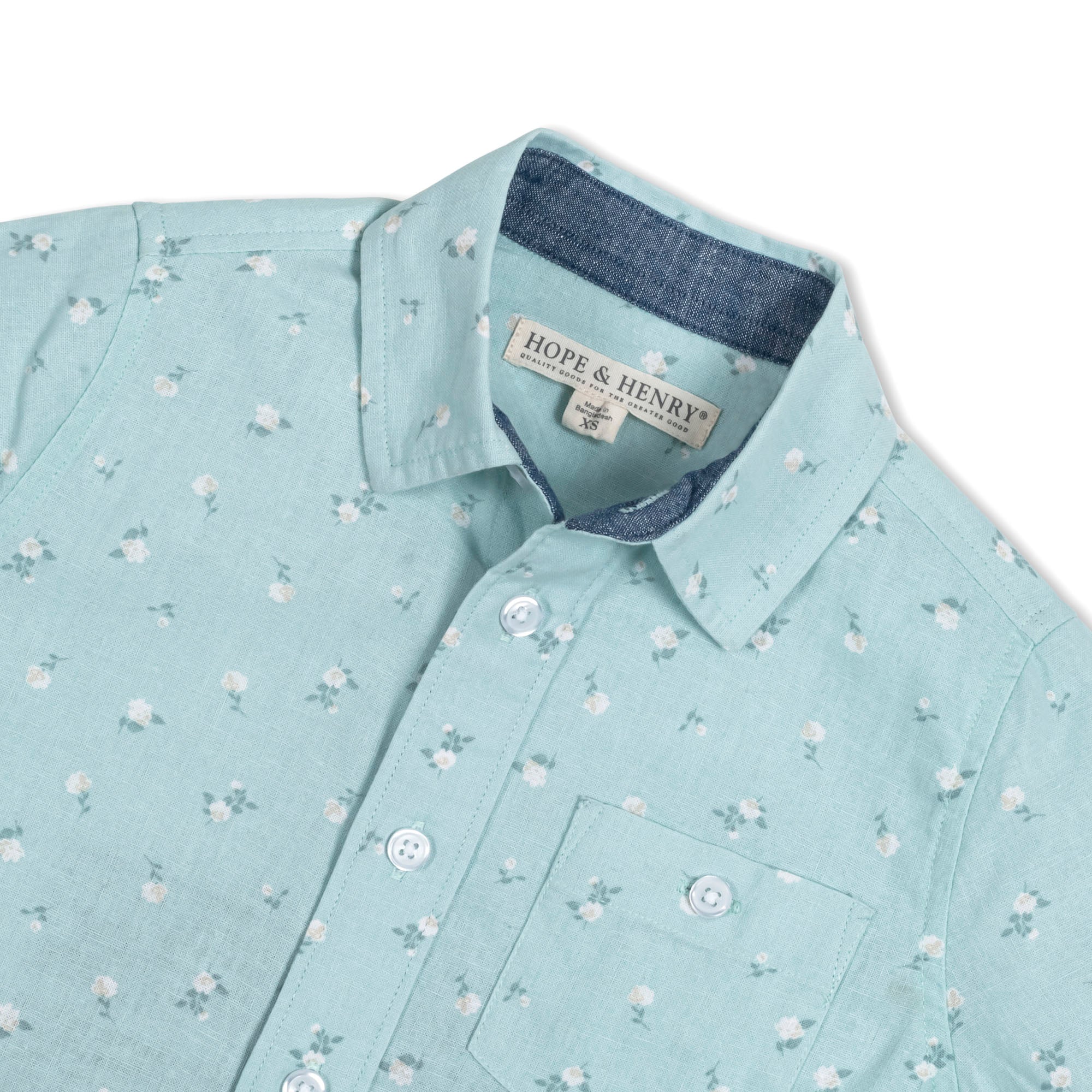 Linen Short Sleeve Button Down Shirt - Blissfully Lavender BoutiqueHope & Henry