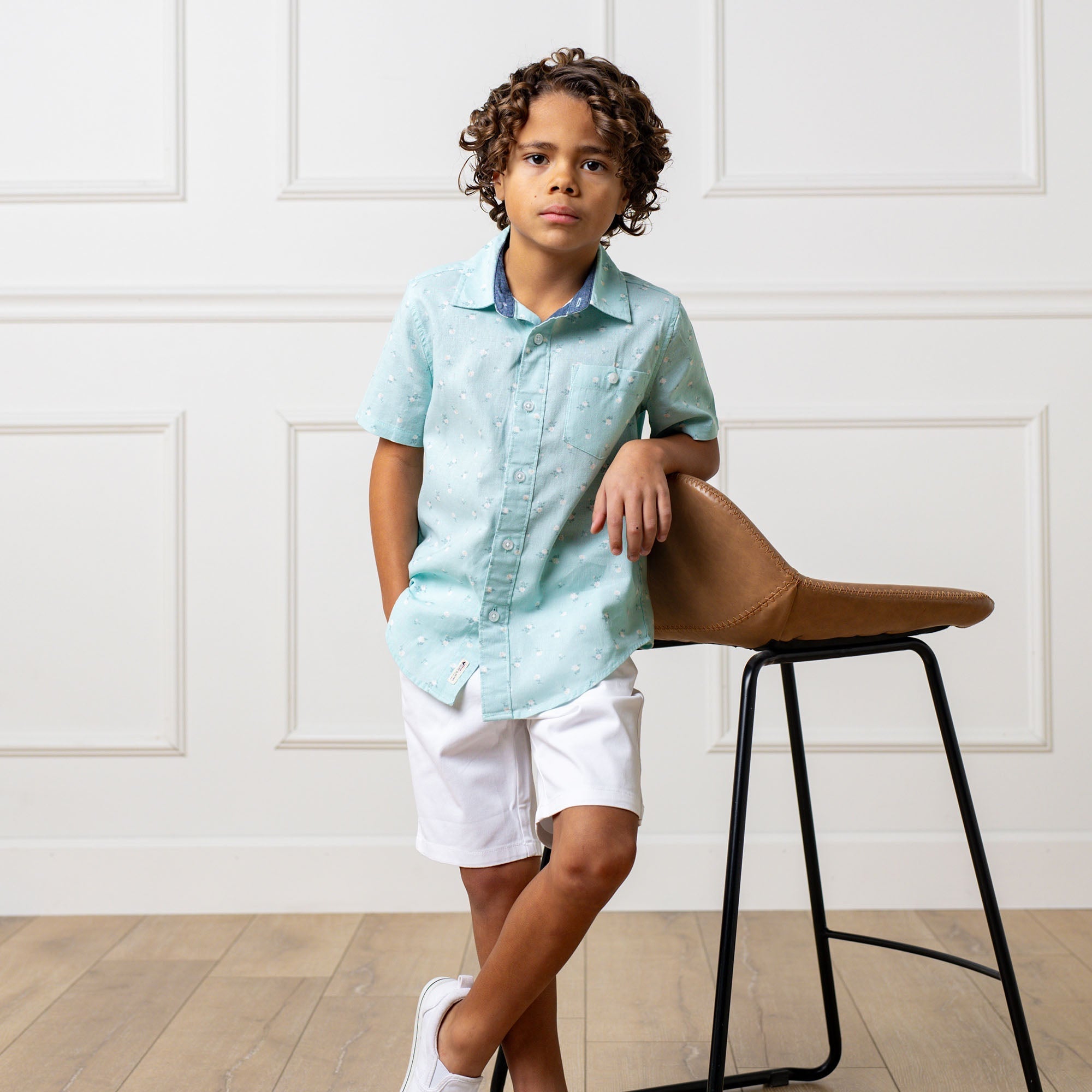 Linen Short Sleeve Button Down Shirt - Blissfully Lavender BoutiqueHope & Henry