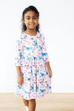Little Flutters 3/4 Sleeve Pocket Twirl Dress - Blissfully Lavender BoutiqueMila & Rose ®