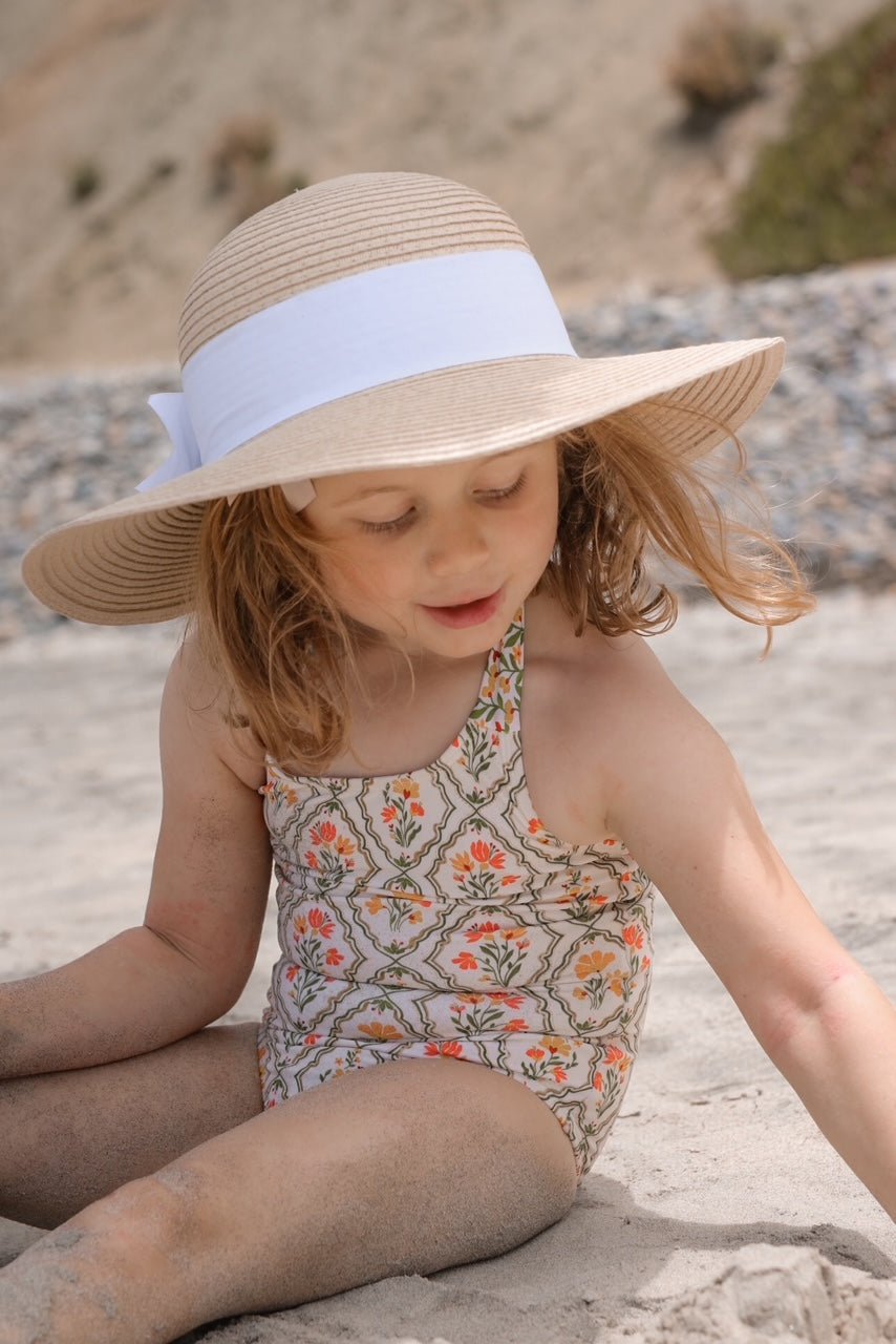 Little Genevieve One Piece Swimsuit in Floral Tile - Blissfully Lavender BoutiqueHermoza