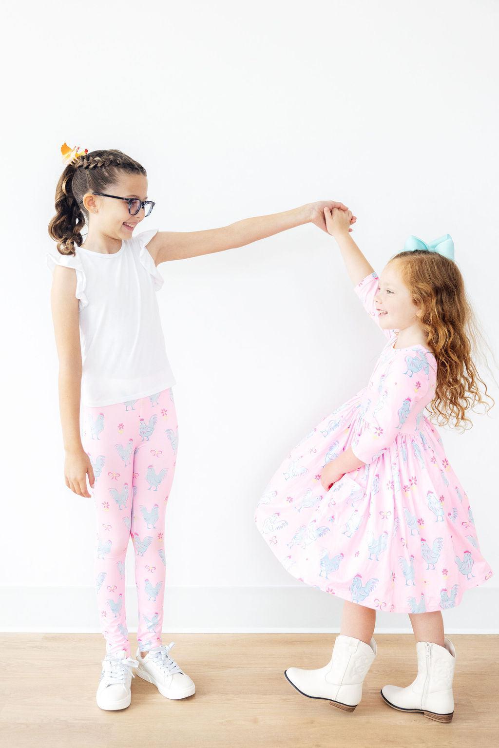 Little Miss Chickie 3/4 Sleeve Pocket Twirl Dress - Blissfully Lavender BoutiqueMila & Rose ®