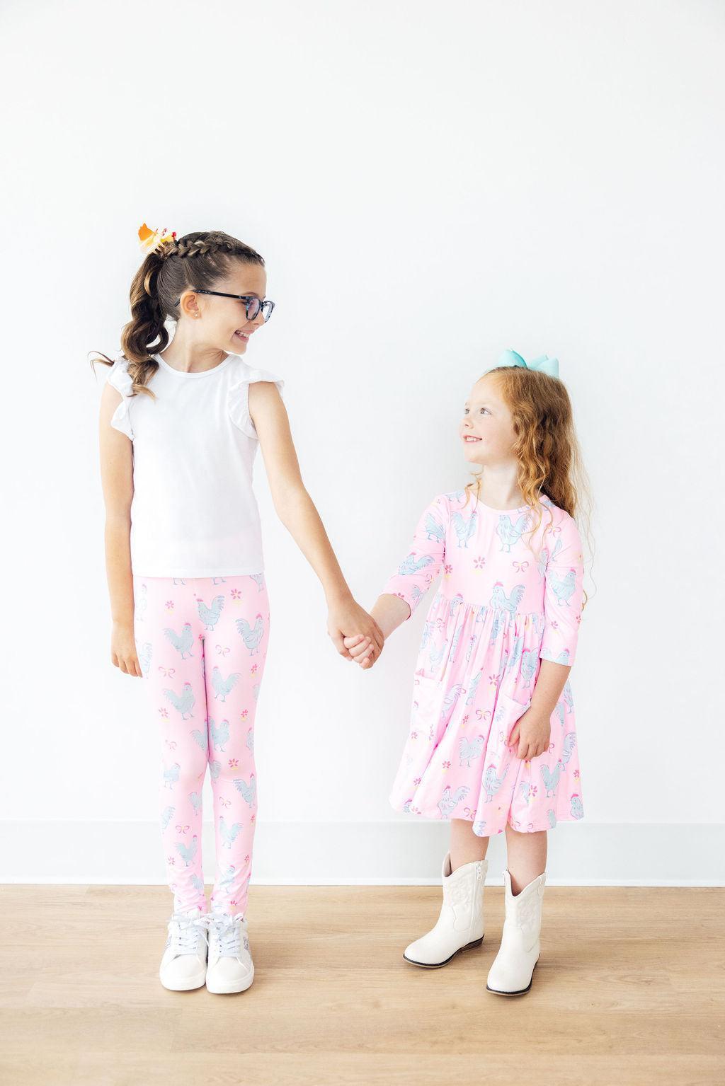 Little Miss Chickie 3/4 Sleeve Pocket Twirl Dress - Blissfully Lavender BoutiqueMila & Rose ®