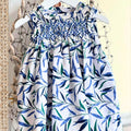 Livy Blue & Green Floral Smocked Dress