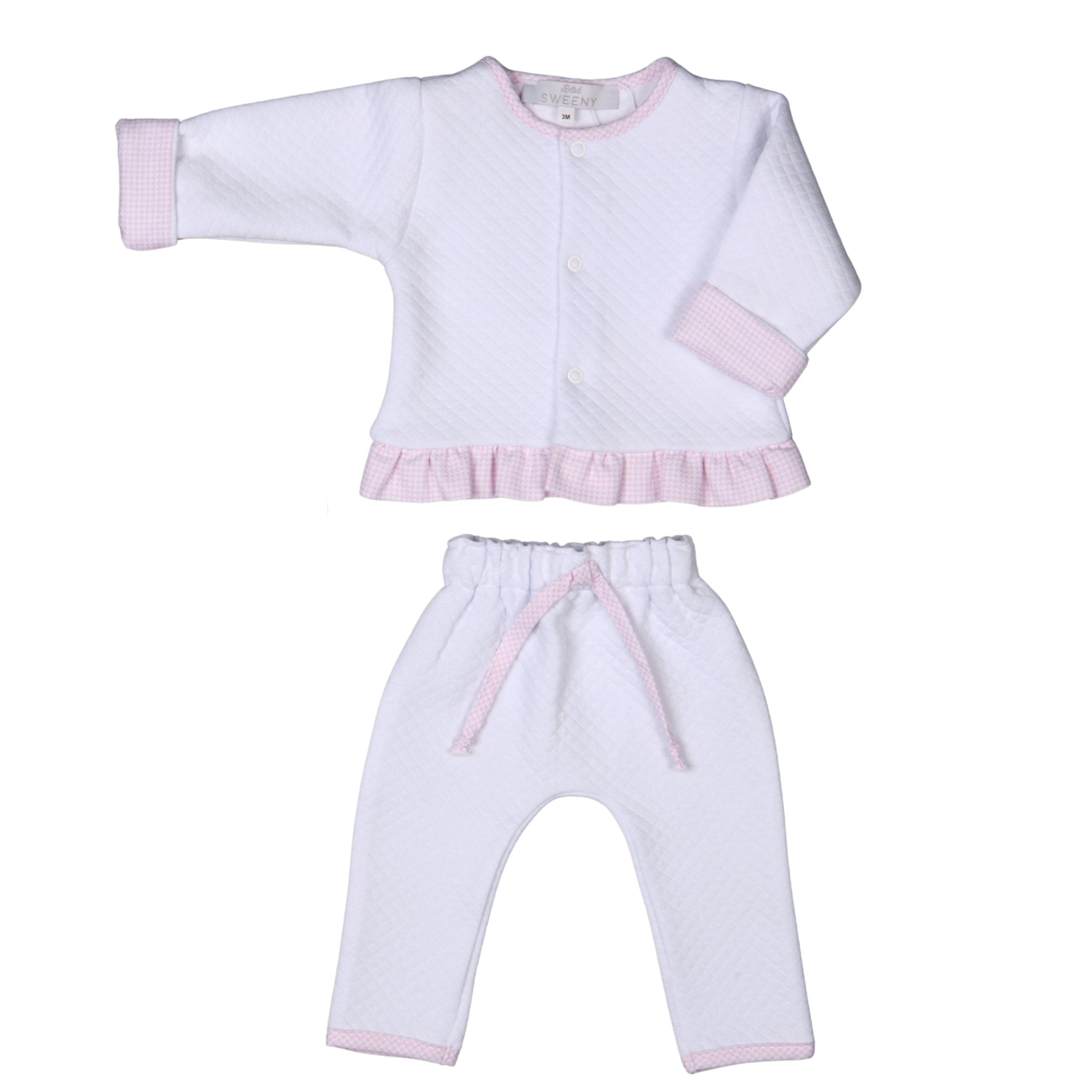 LUCY | Girls White Quilted Cotton Jacket Set (3)