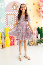Lovely Lavender Smocked Ruffle Dress