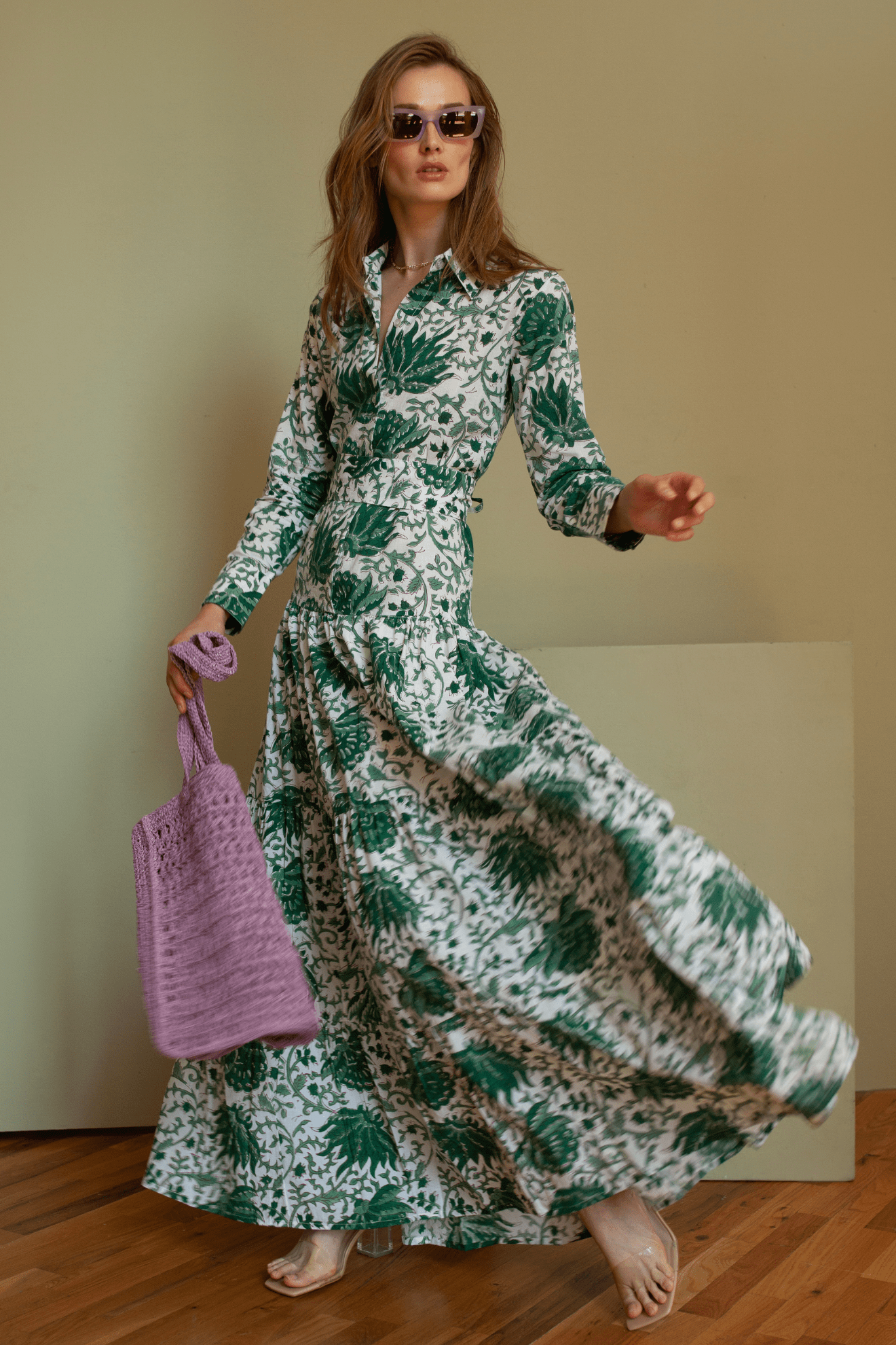 Meredith Floral Dress Green - Blissfully Lavender BoutiqueGuadalupe Design