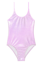 Metallic Pink Girls Swimsuit