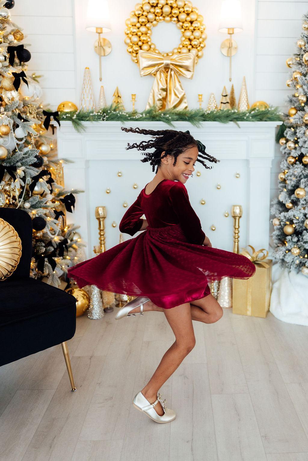 Cranberry Velvet Tutu Dress