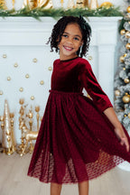 Cranberry Velvet Tutu Dress