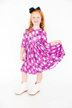 Witches Boo 3/4 Sleeve Pocket Twirl Dress