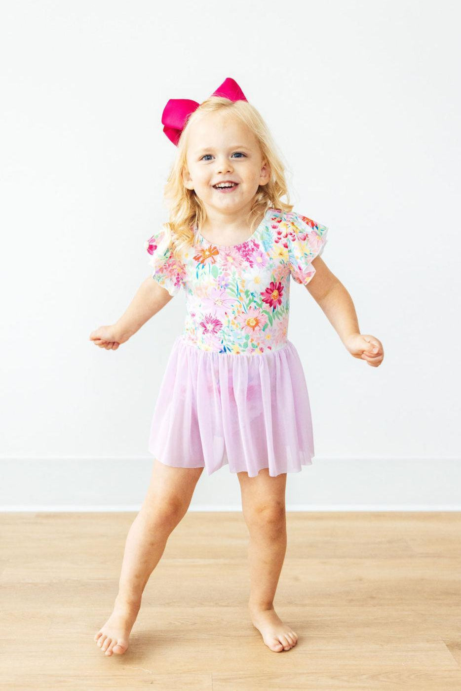 Field of Flowers Short Sleeve Twirl Leotard