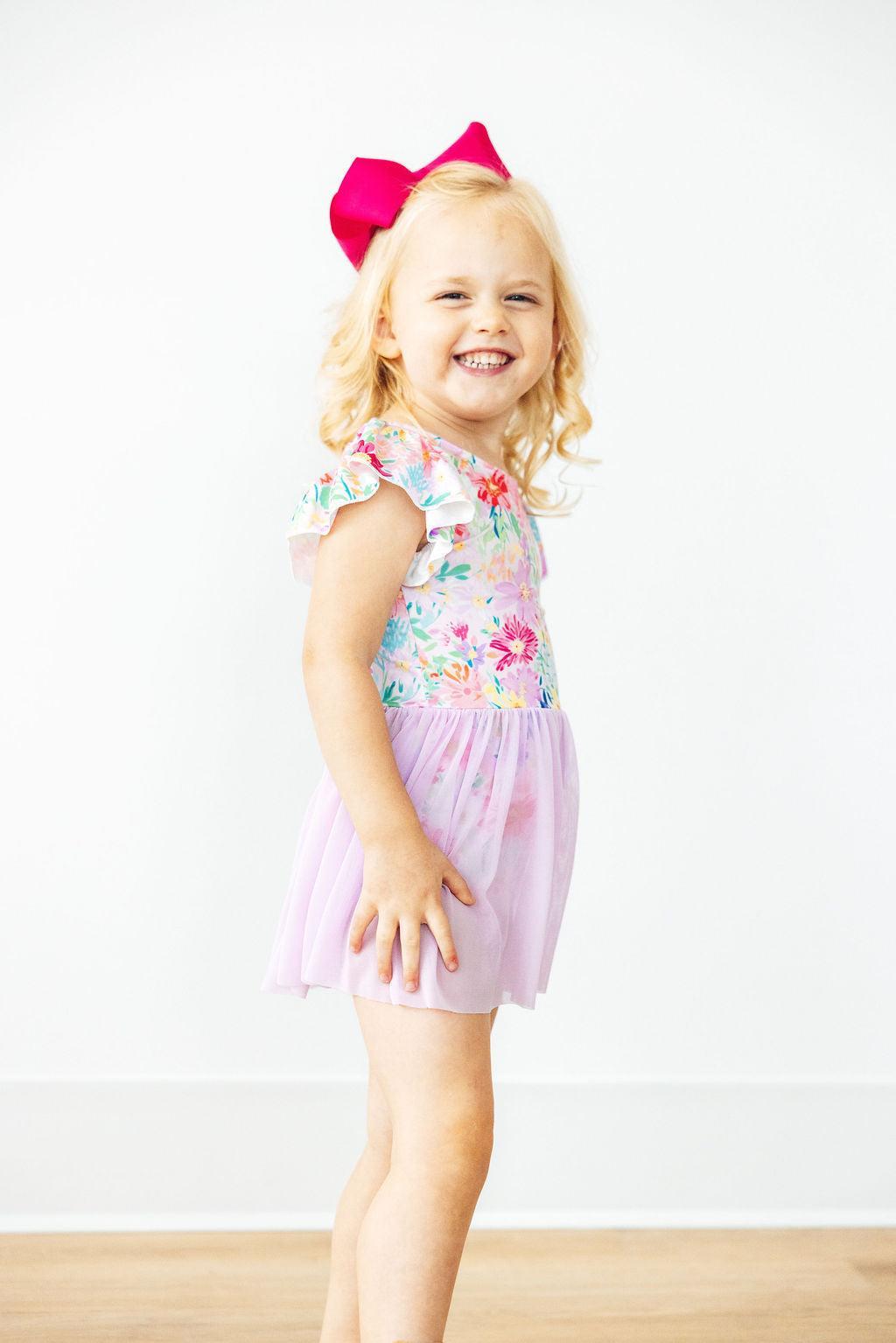Field of Flowers Short Sleeve Twirl Leotard