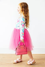 Girls Neon Pink Glitter Crossbody Purse